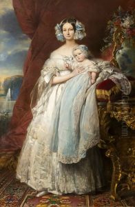 Helene-Louise de Mecklenburg-Schwerin, Duchess of Orleans, and her son the Count of Paris