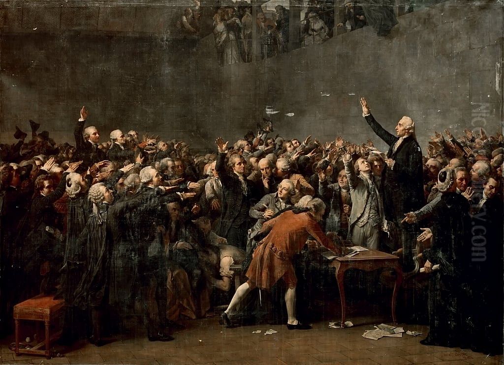 The Tennis Court Oath, 20 June 1879 Oil Painting by Auguste Couder