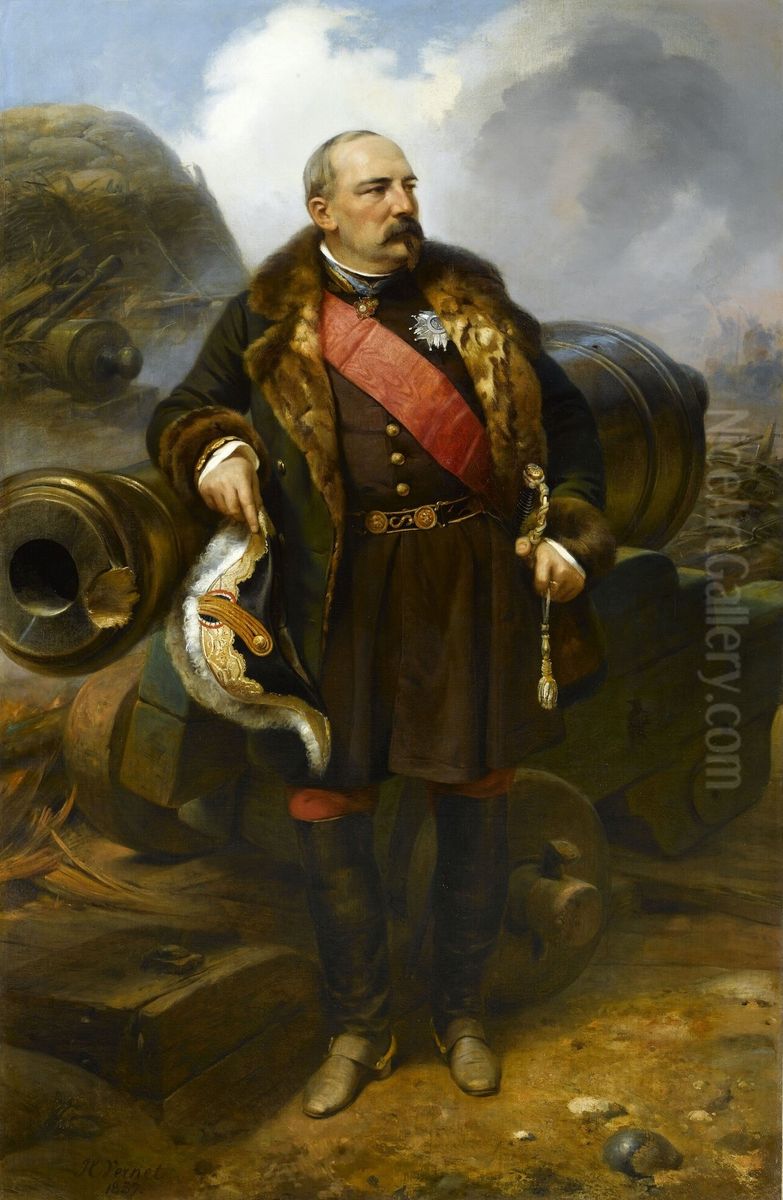 Pierre Joseph Francois Bosquet, marechal de France (1810-1861) Oil Painting by Horace Vernet