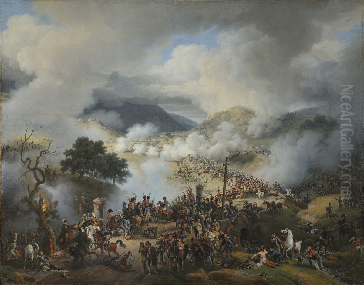 Bataille du col de Somo Sierra en Castille, le 30 novembre 1808 Oil Painting by Louis-Francois, Baron Lejeune