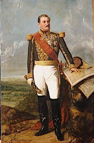 Elie Frederic Forey, marechal de France (1804-1872) Oil Painting by Charles-Philippe Lariviere