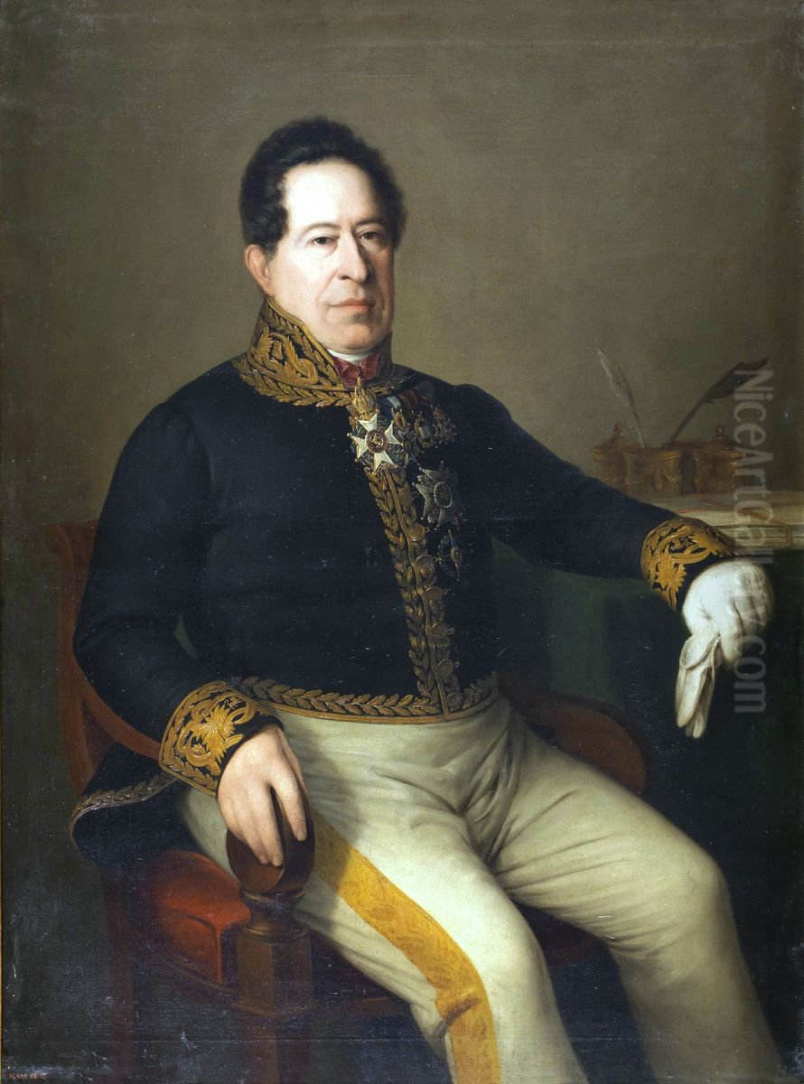 Cesareo Maria Saenz y de la Barrera Oil Painting by Antonio Maria Esquivel