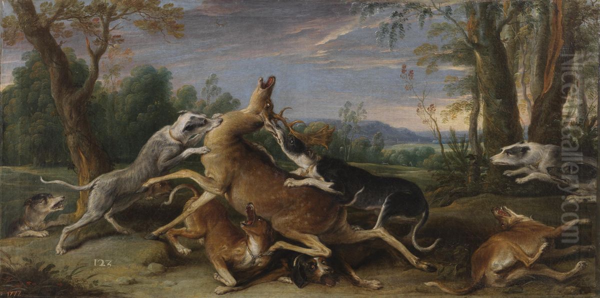 Deer hunt Oil Painting by Frans Snyders