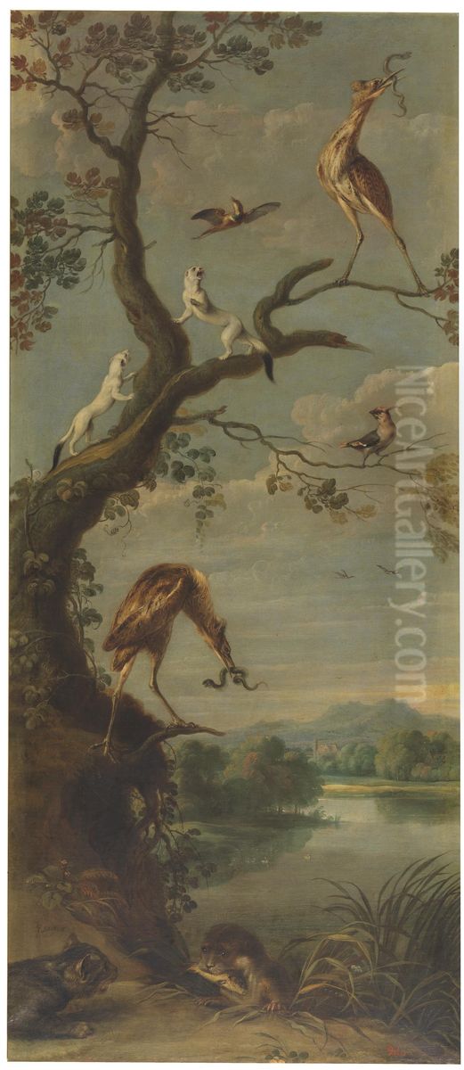 Waterfowl and stoats Oil Painting by Frans Snyders