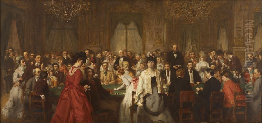 The Salon d'Or, Homburg Oil Painting by William Powell Frith