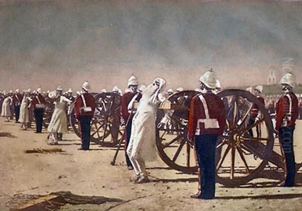 Blowing from Guns in British India Oil Painting by Vasily Vereshchagin