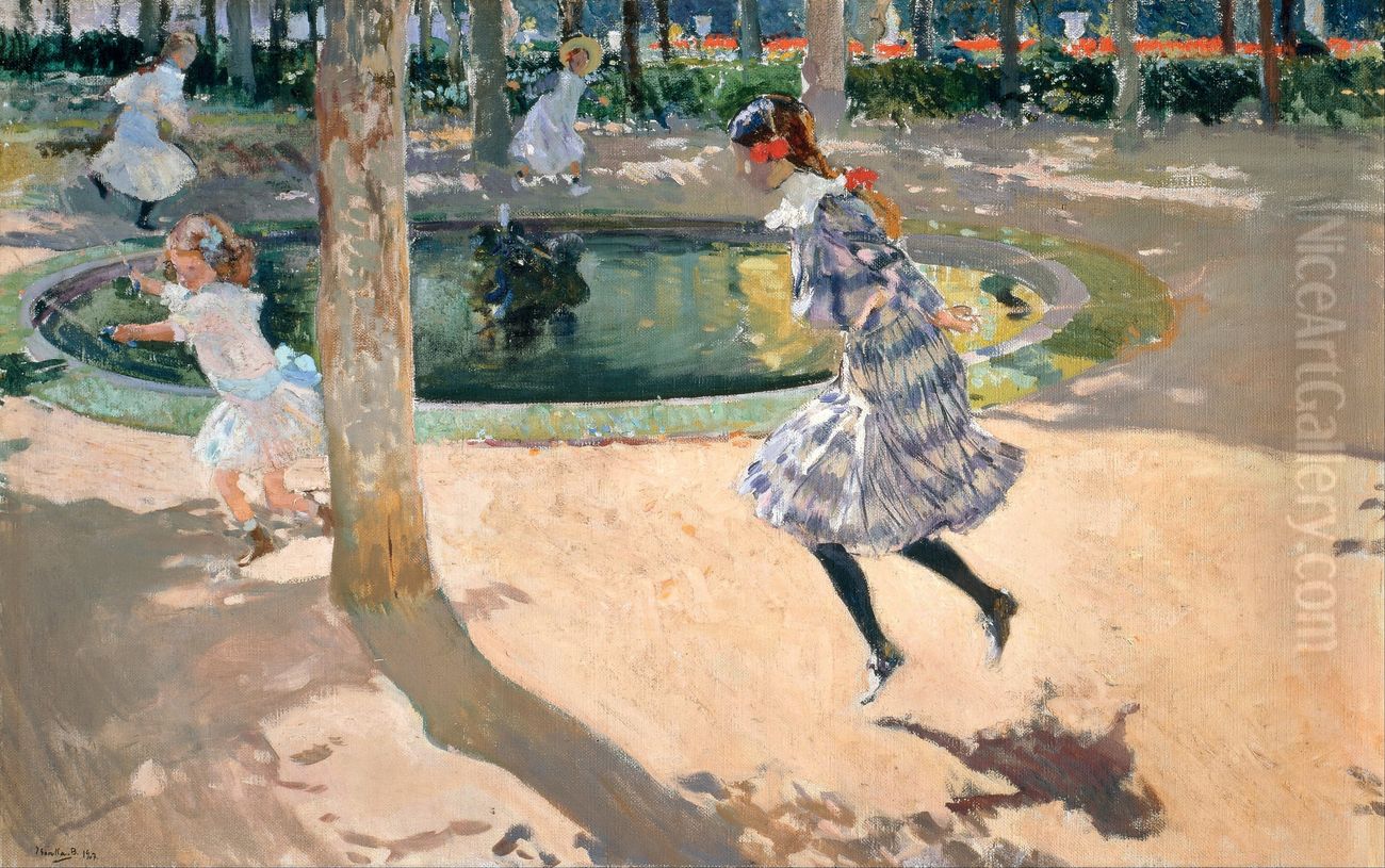 The Skipping Rope Oil Painting by Joaquin Sorolla