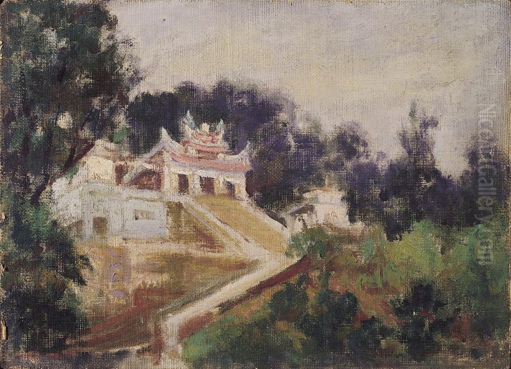 ChiNan Temple Oil Painting by Li Mei-shu
