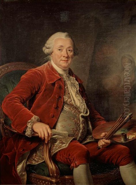 Portrait ofCharles-Amedee-Philippe van Loo(1719-1795), French painter Oil Painting by Adelaide Labille-Guiard