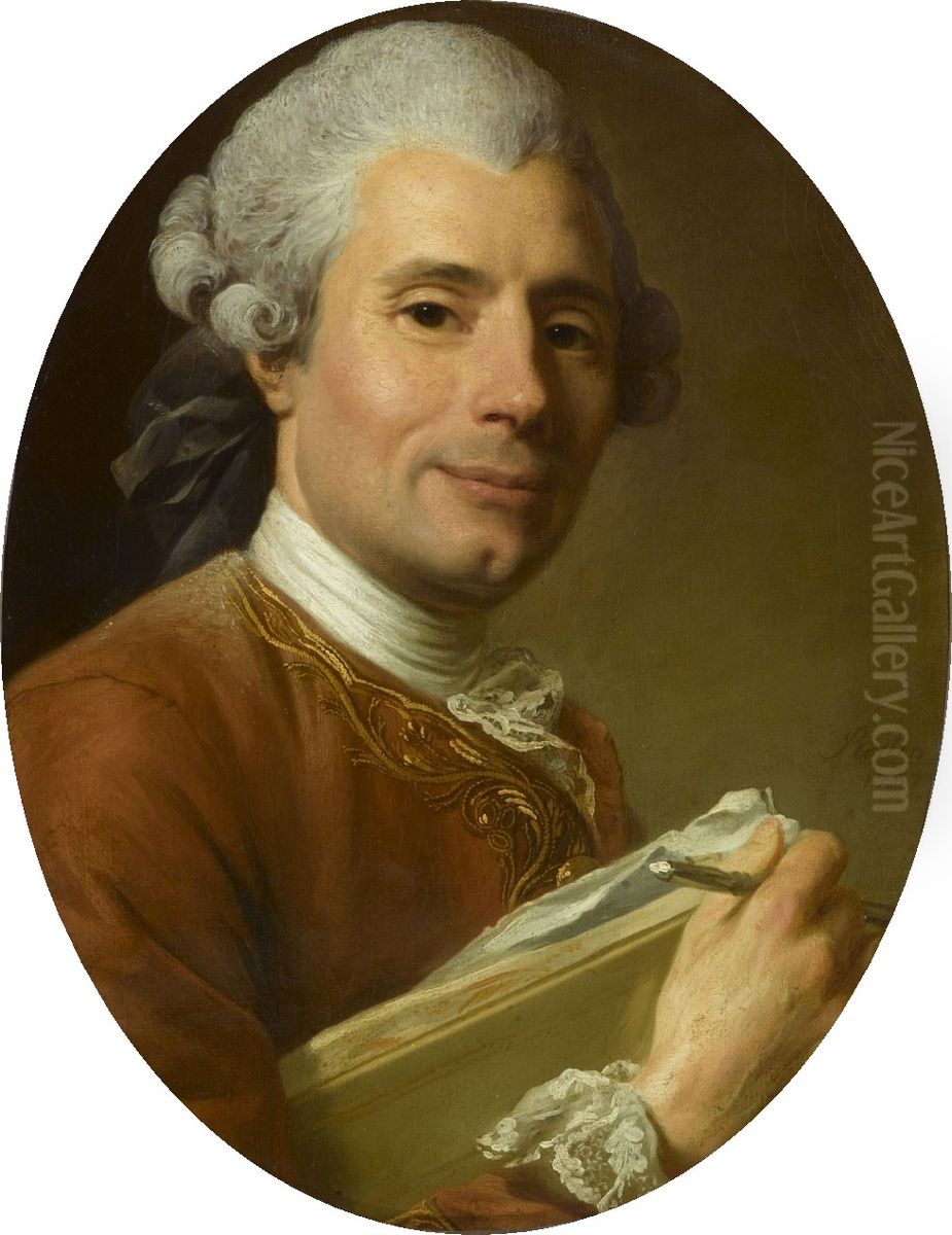 Joseph-Marie Vien Oil Painting by Alexander Roslin