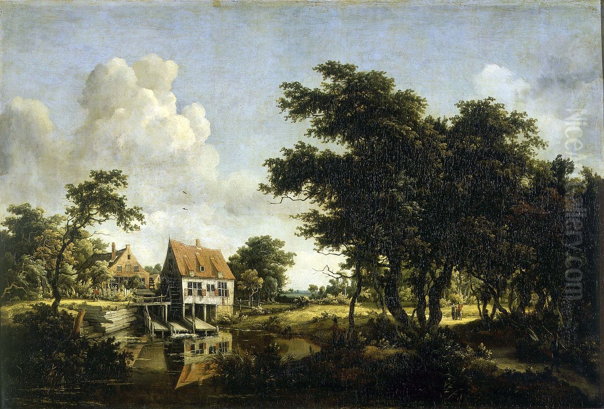 The mills Oil Painting by Meindert Hobbema