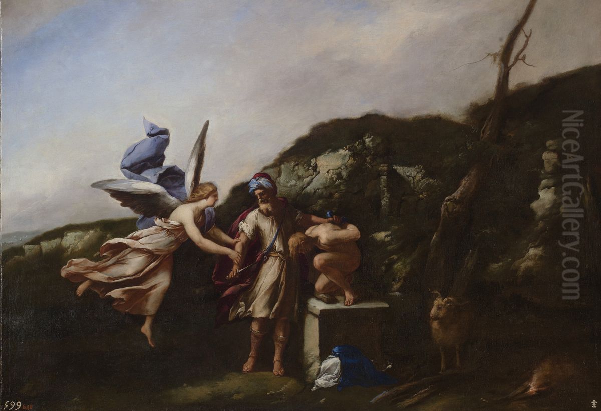 El sacrificio de Isaac Oil Painting by Luca Giordano