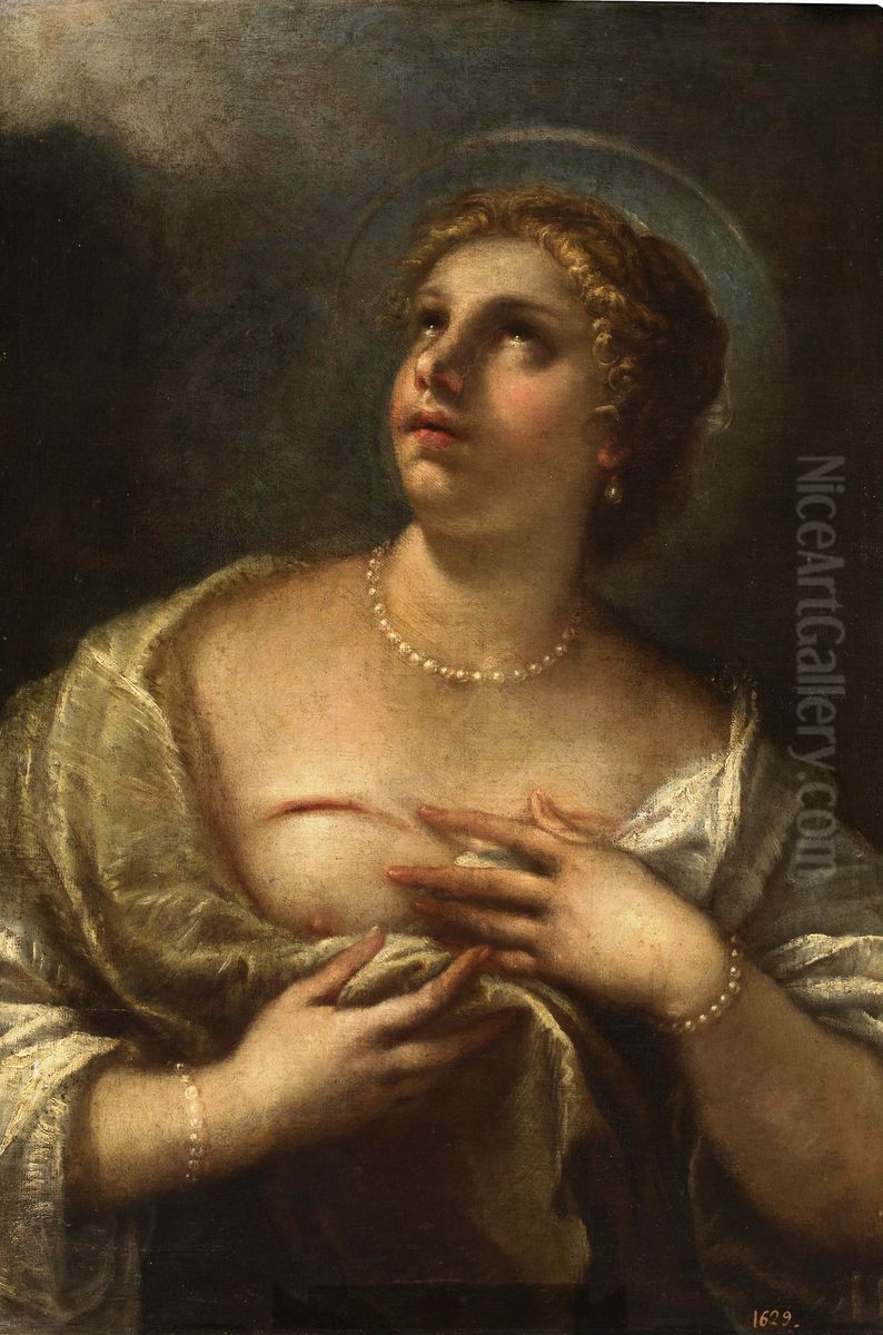 Santa Agueda Oil Painting by Luca Giordano