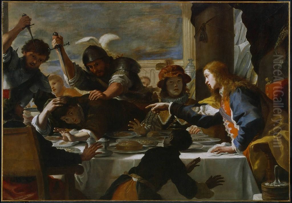 Das Fest des Absalom Oil Painting by Mattia Preti
