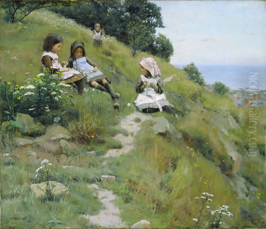 A Wreath of Flowers Oil Painting by William Brymner