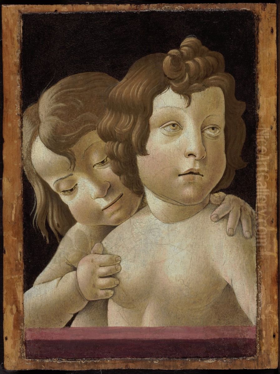The Christ Child and the Infant John the Baptist Oil Painting by Sandro Botticelli