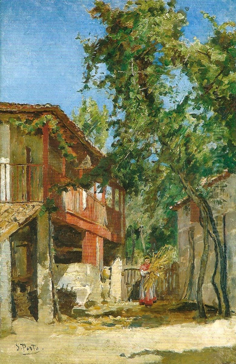 Rural scene Oil Painting by Antonio Carvalho de Silva Porto
