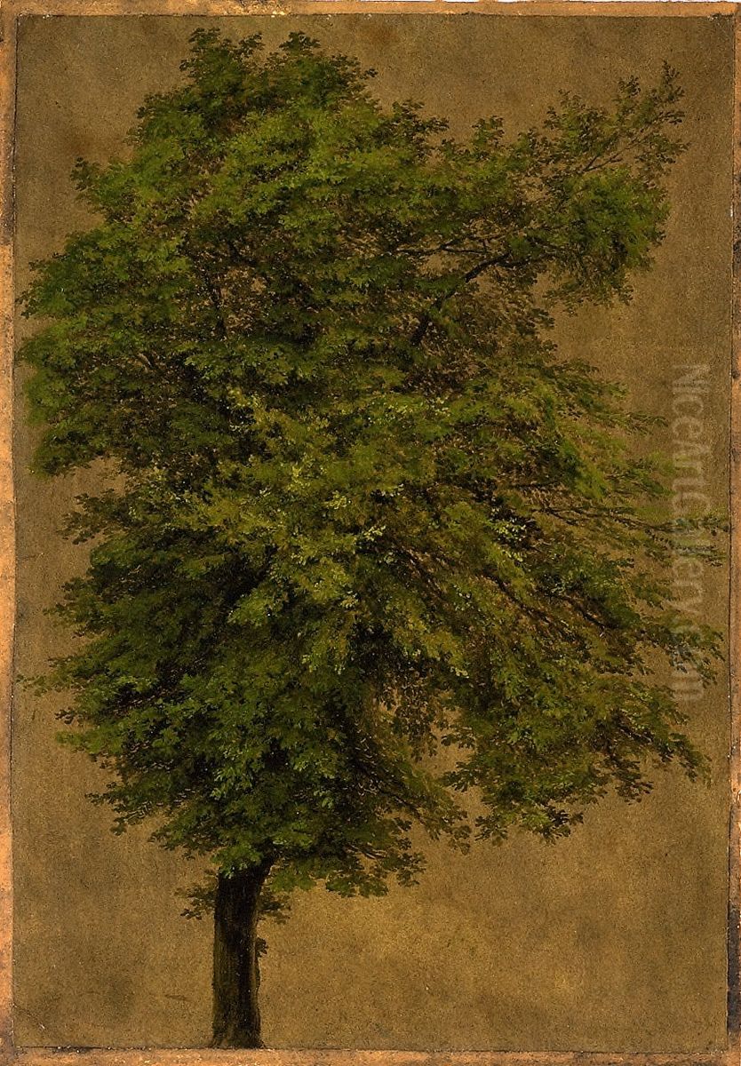 Young Oak Tree Oil Painting by Carl Blechen