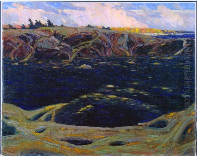 Split Rock, Georgian Bay Oil Painting by Tom Thomson