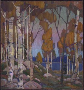 Decorative Landscape, Birches