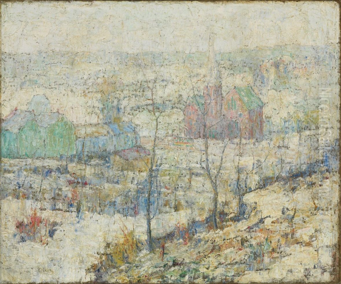 Winter Oil Painting by Ernest Lawson