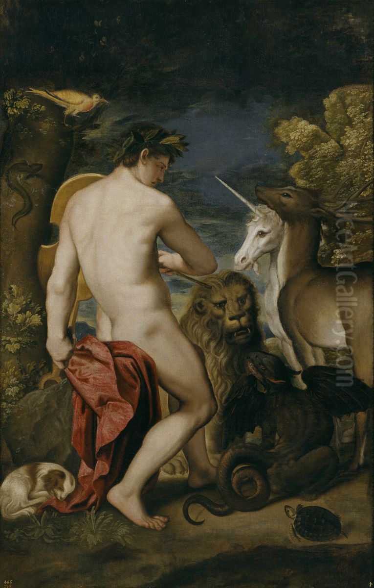 Orfeo e gli animali Oil Painting by Alessandro Varotari
