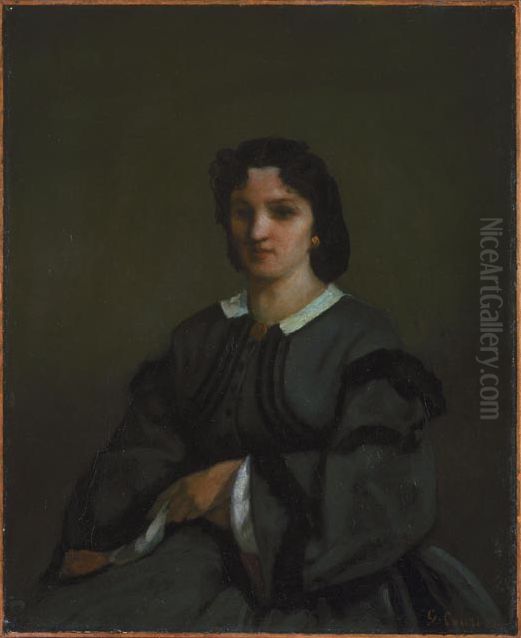 Femme aux gants Oil Painting by Gustave Courbet