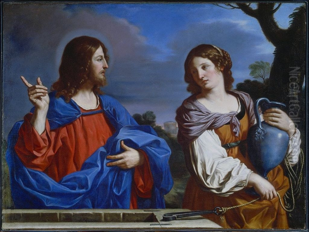 Cristo e la Samaritana Oil Painting by Giovanni Francesco Barbieri