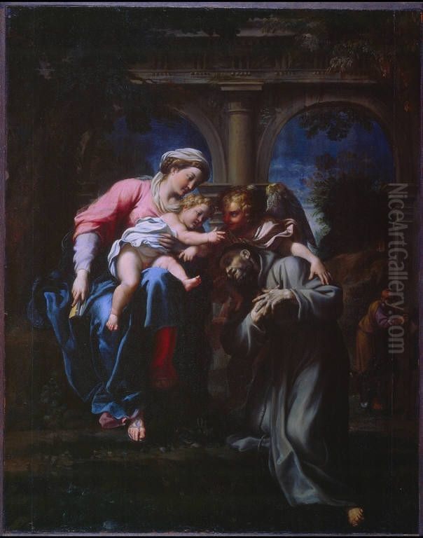 L'apparition de la Vierge et de l'Enfant Jesus a saint Francois Oil Painting by Annibale Carracci