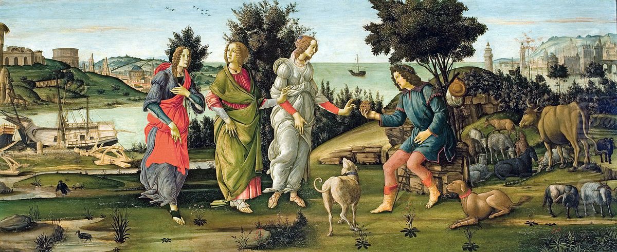 Judgement of Paris Oil Painting by Sandro Botticelliand workshop