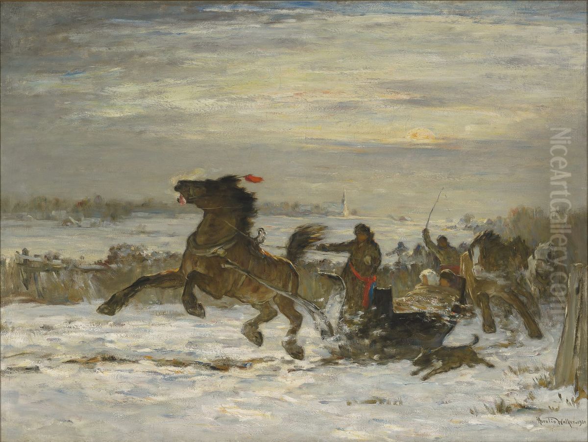 Canadian wedding Oil Painting by Horatio Walker