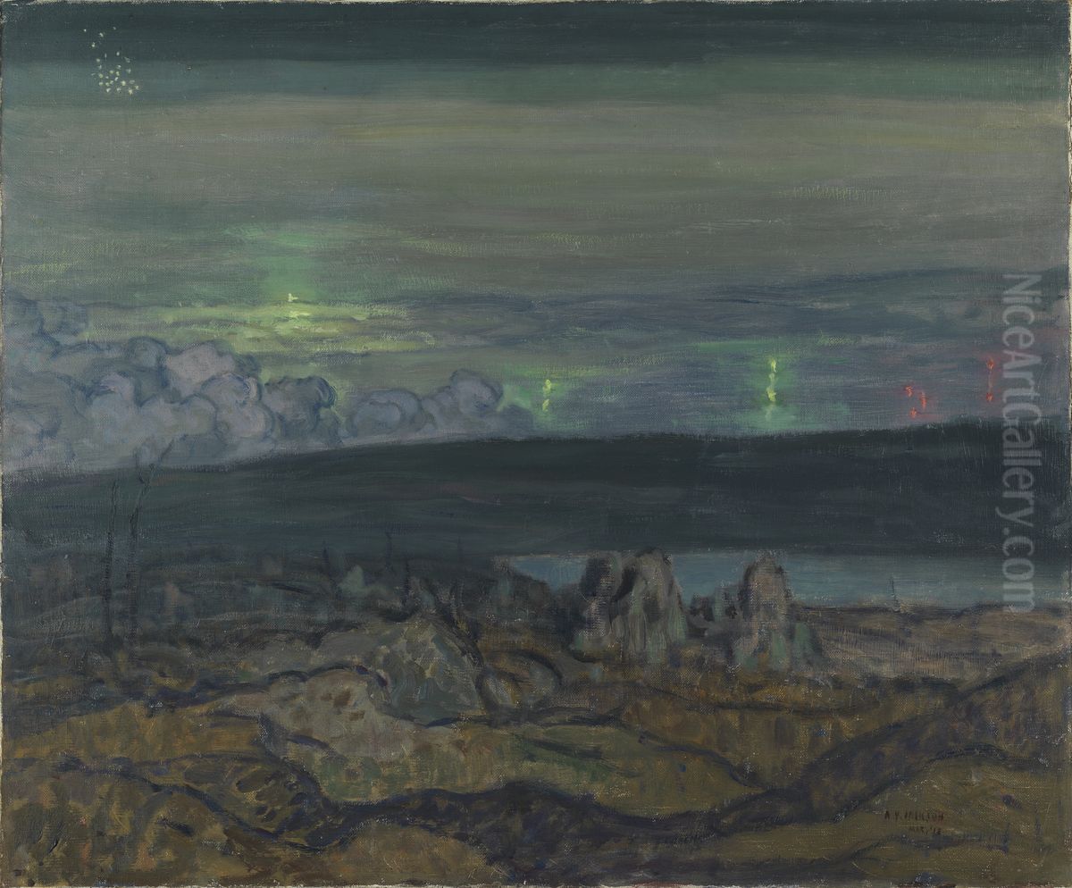 Gas Attack, Lievin Oil Painting by A. Y. Jackson