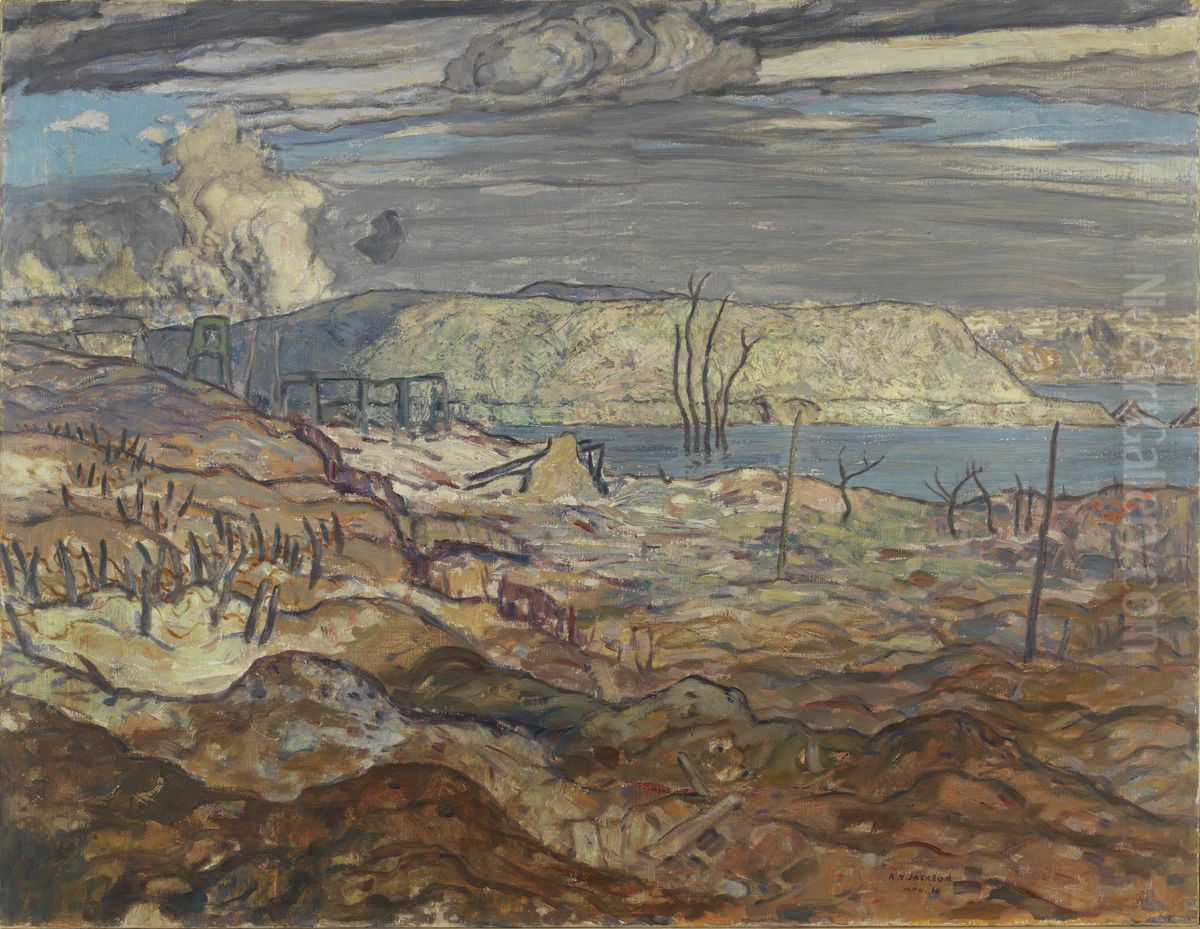 Green Crassier, 1918 Oil Painting by A. Y. Jackson