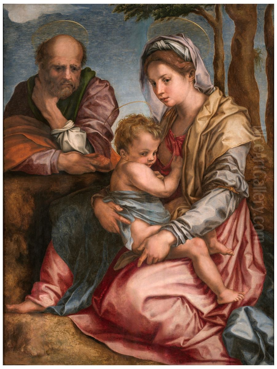 La Sagrada Familia Oil Painting by Andrea Del Sarto