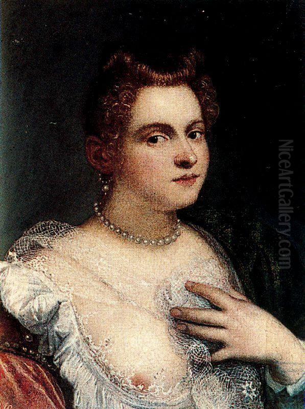 Joven veneciana Oil Painting by Domenico Tintoretto