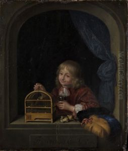 Boy with a Birdcage in a Window