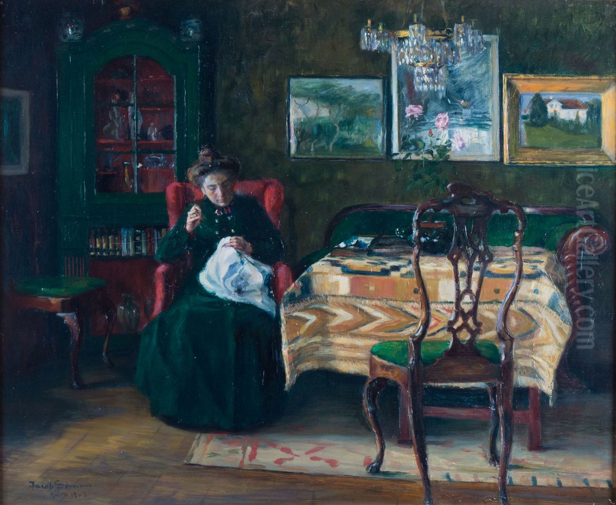 Interior Oil Painting by Jacob Kielland Somme