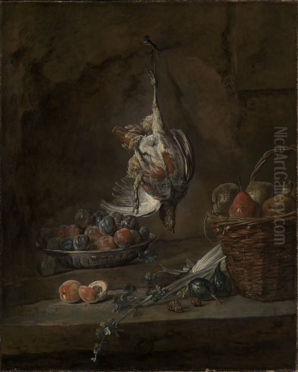Stilleben mit totem Rebhuhn Oil Painting by Jean-Baptiste-Simeon Chardin