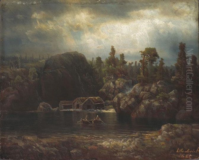 Fra Skjold Oil Painting by Lars Hertervig