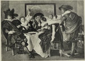 Elegant company at a table in an interior