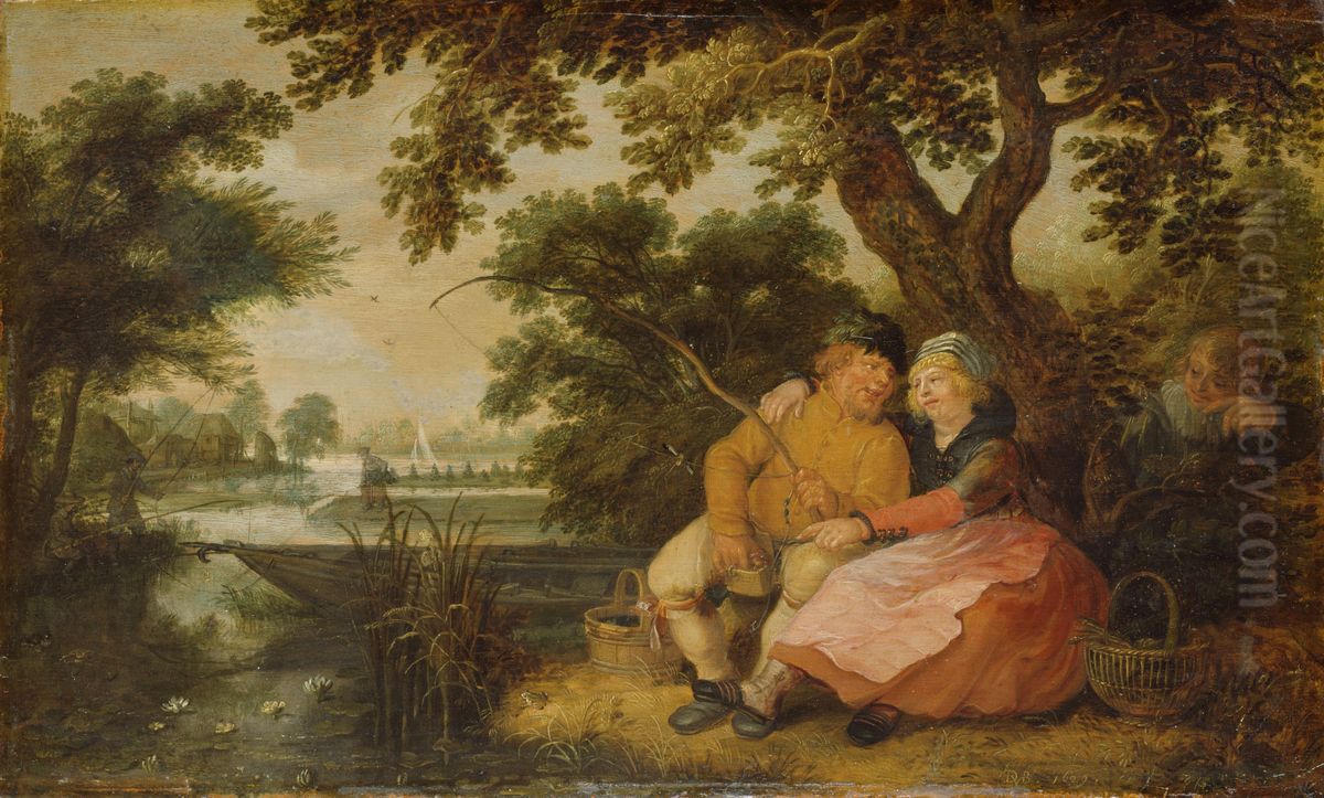 Lovers in a landscape Oil Painting by David Vinckboons I