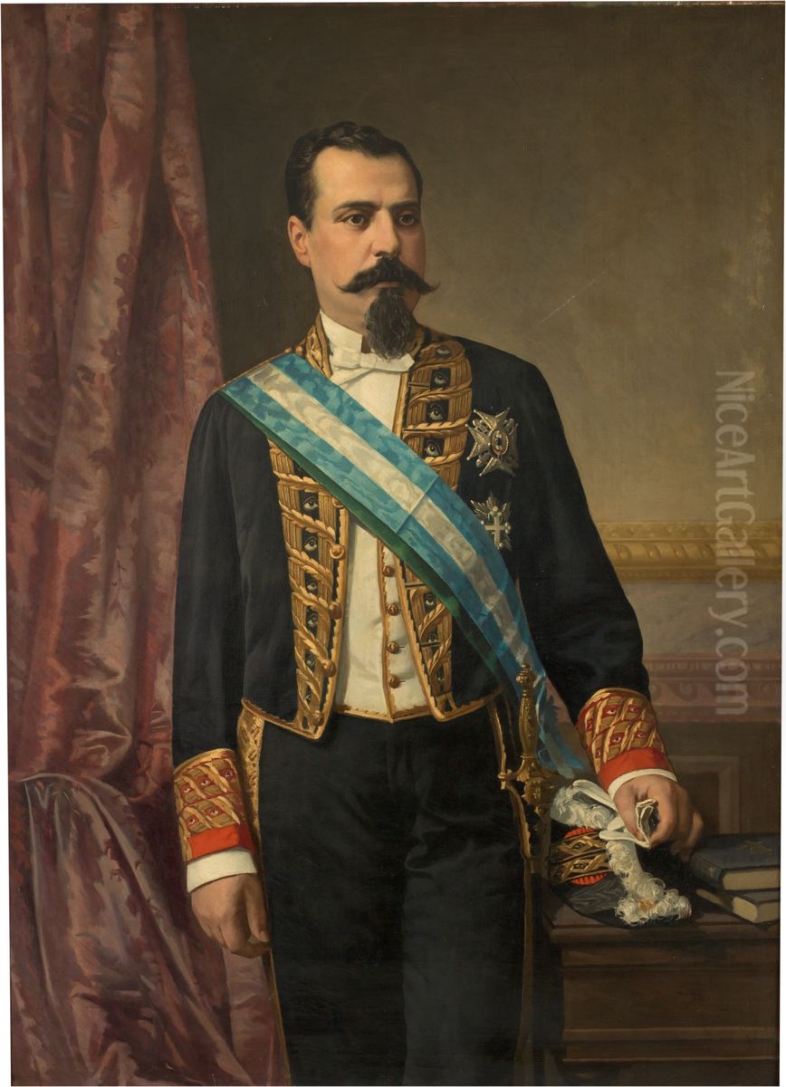 Cristobal Martin de Herrera, ministro de Fomento Oil Painting by Ricardo Maria Navarrete Fos