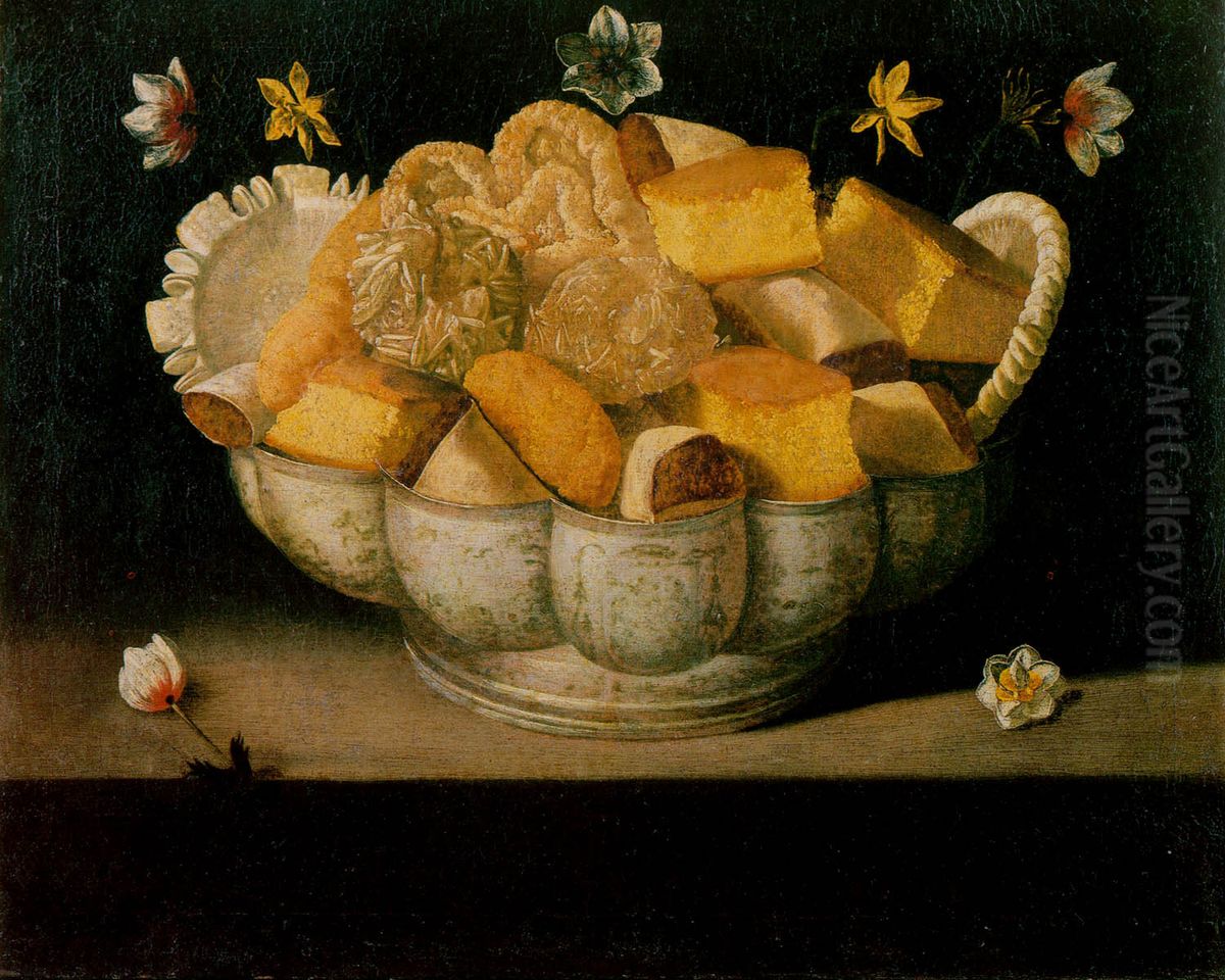 Natureza morta com bolos Oil Painting by Josefa de Obidos