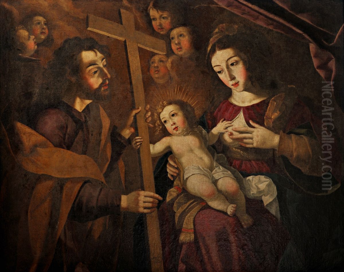 Holy Family Oil Painting by Josefa de Obidos