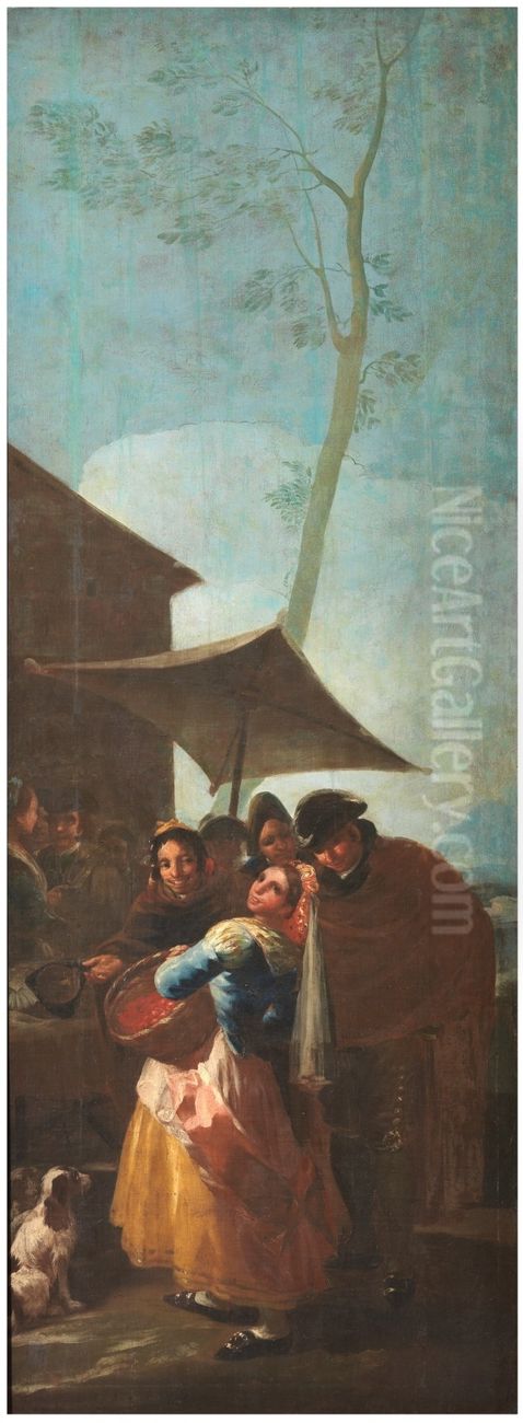 La acerolera. Oil Painting by Francisco Goya Fuendetodos