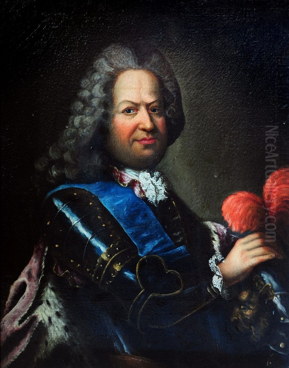 portrait de Stanislas Leczinski, roi de Pologne Oil Painting by Jean Girardet