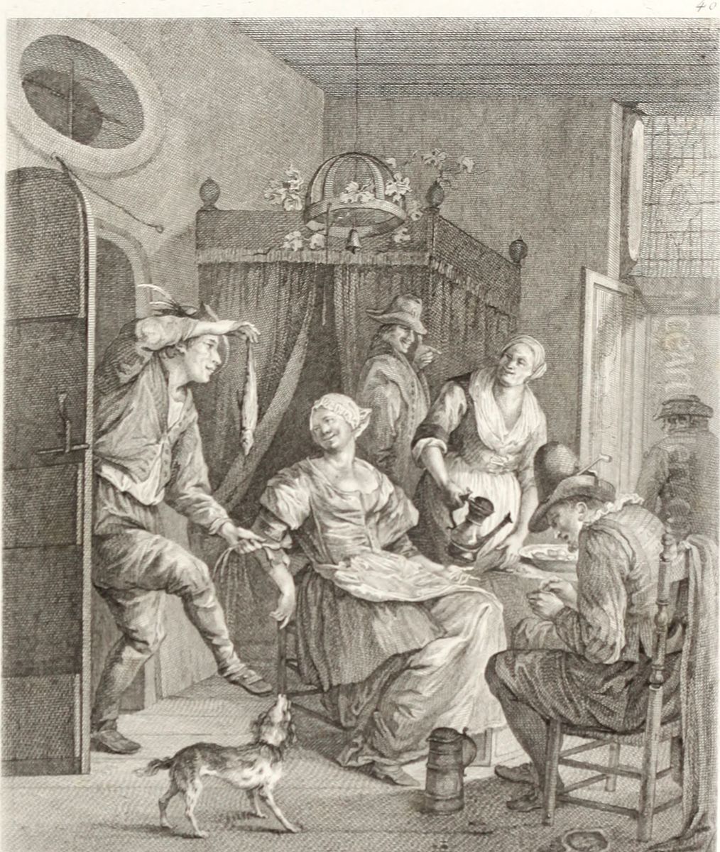 Vrolijk gezelschap in een interieur, 'Het minnenaanbod' Oil Painting by Jan Steen
