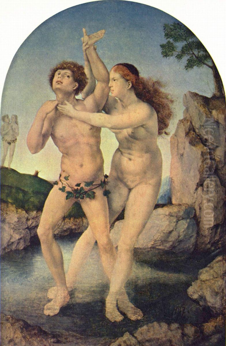 The Metamorphosis of Hermaphrodite and Salmacis Oil Painting by Jan Gossaert