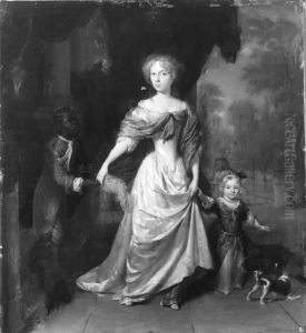 Portrait of an unknown woman with her daughter and a bediende