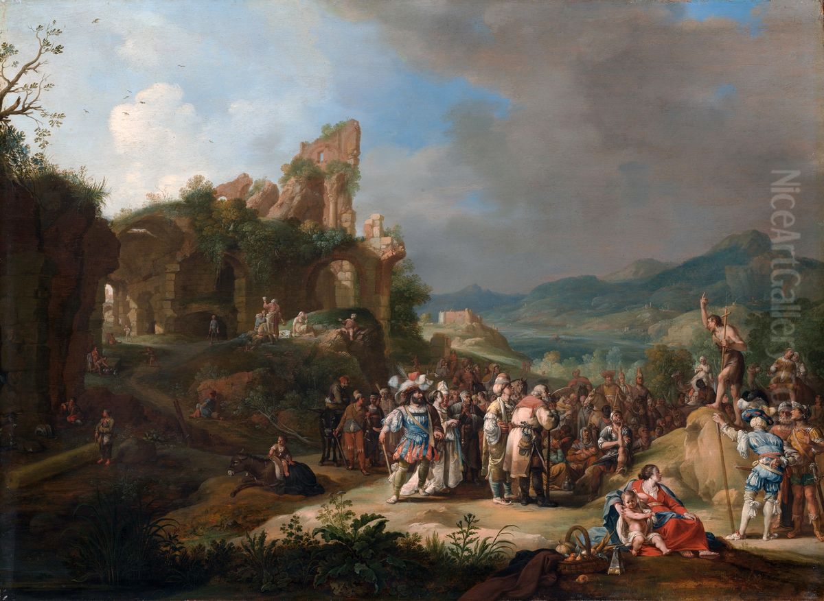 The Preaching of St John the Baptist Oil Painting by Bartholomeus Breenbergh
